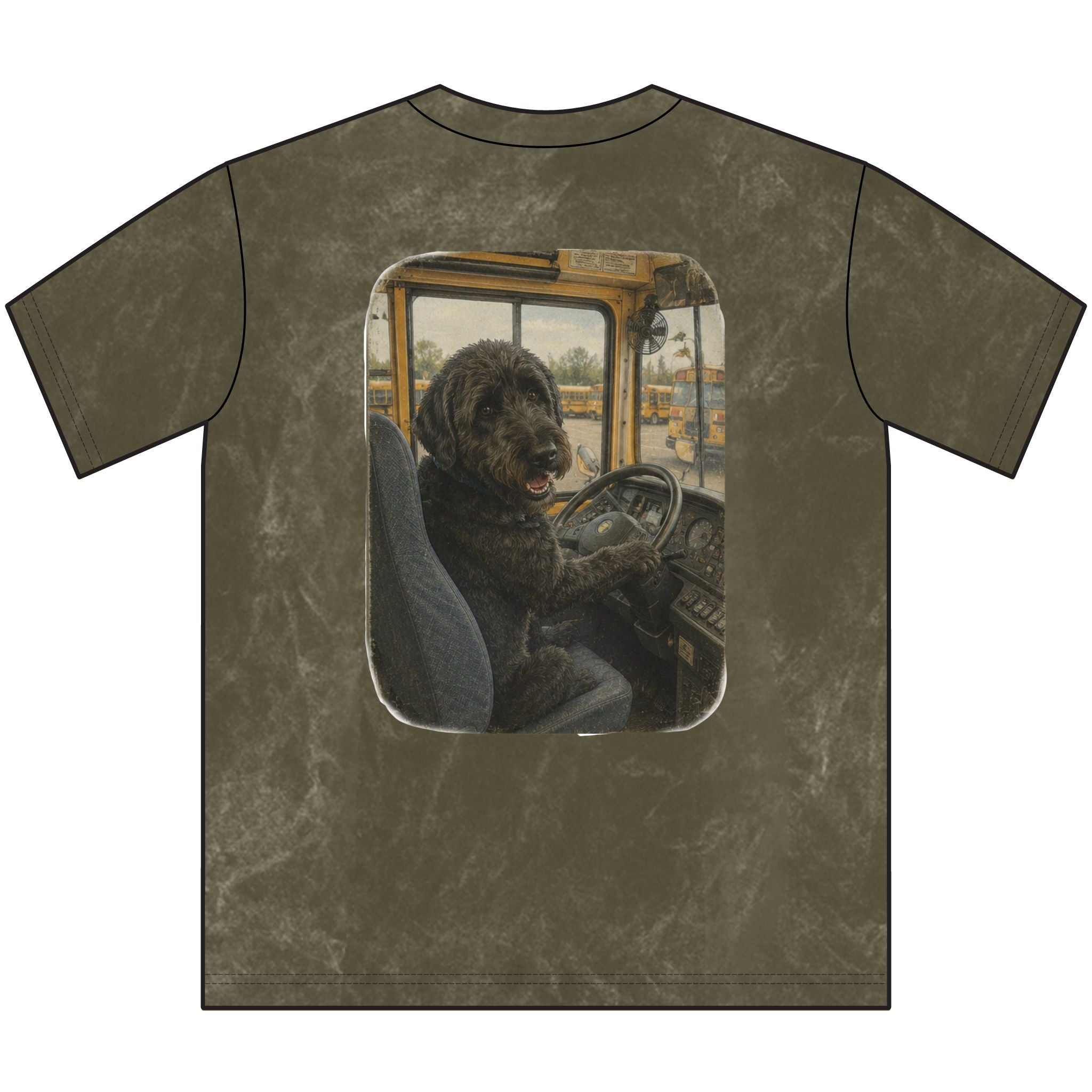 Dog Driving Vintage Tee - "Dood, where's my bus?" Retro Crewneck