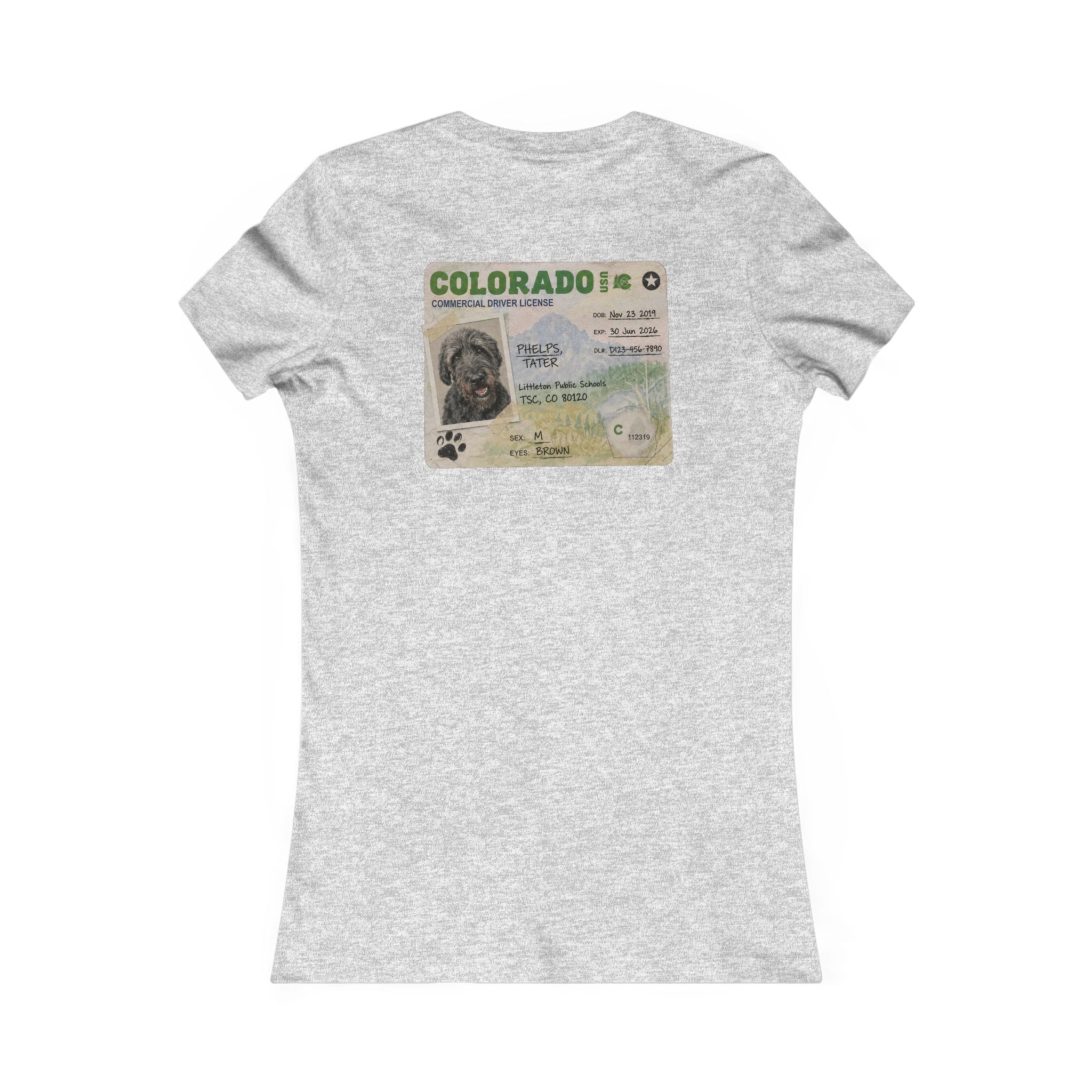 Colorado License Plate Graphic Tee — 'Doods Drive Buses Too' Women's Shirt