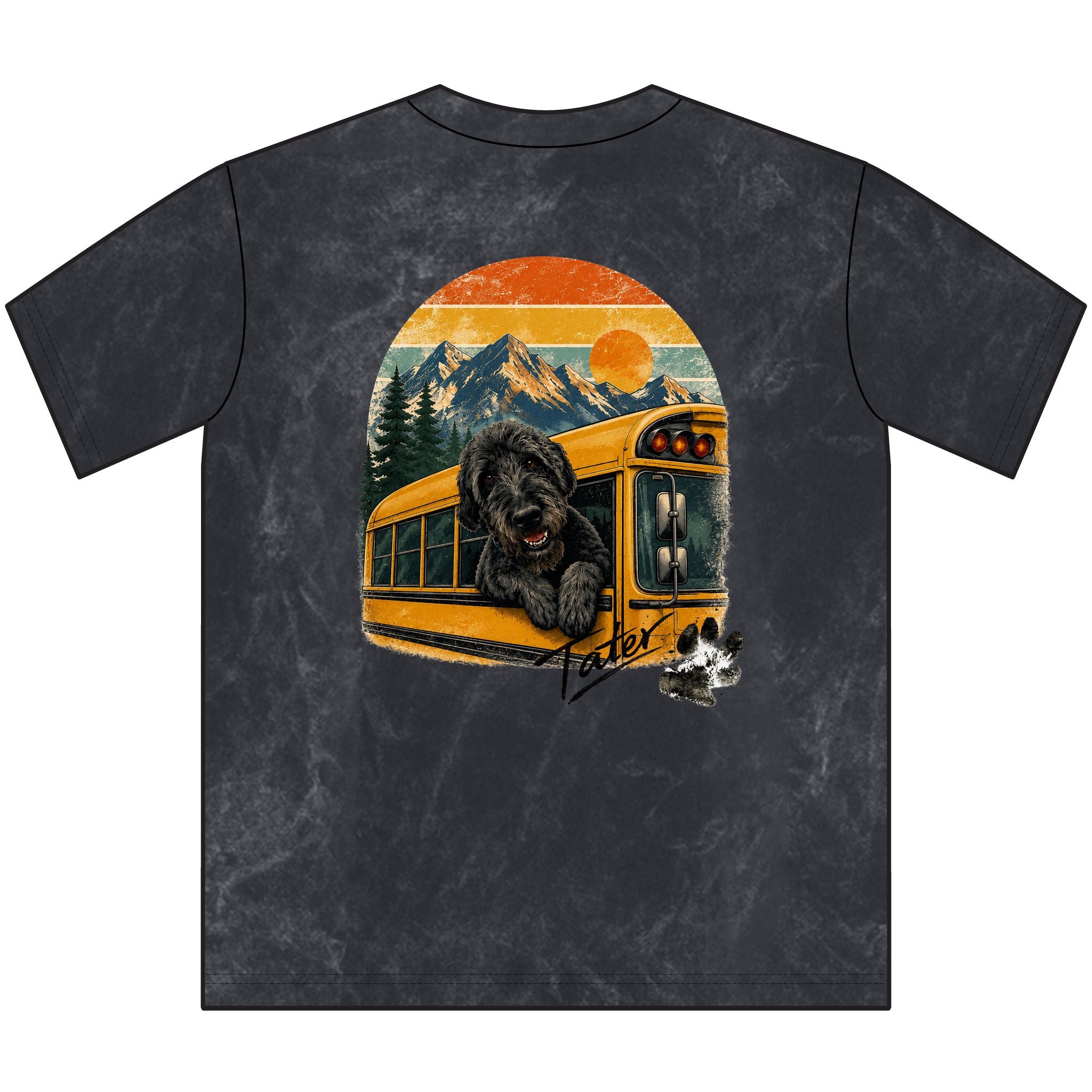 Unisex Vintage Crewneck Tee — Retro School Bus - "Doods Ride Buses Too"