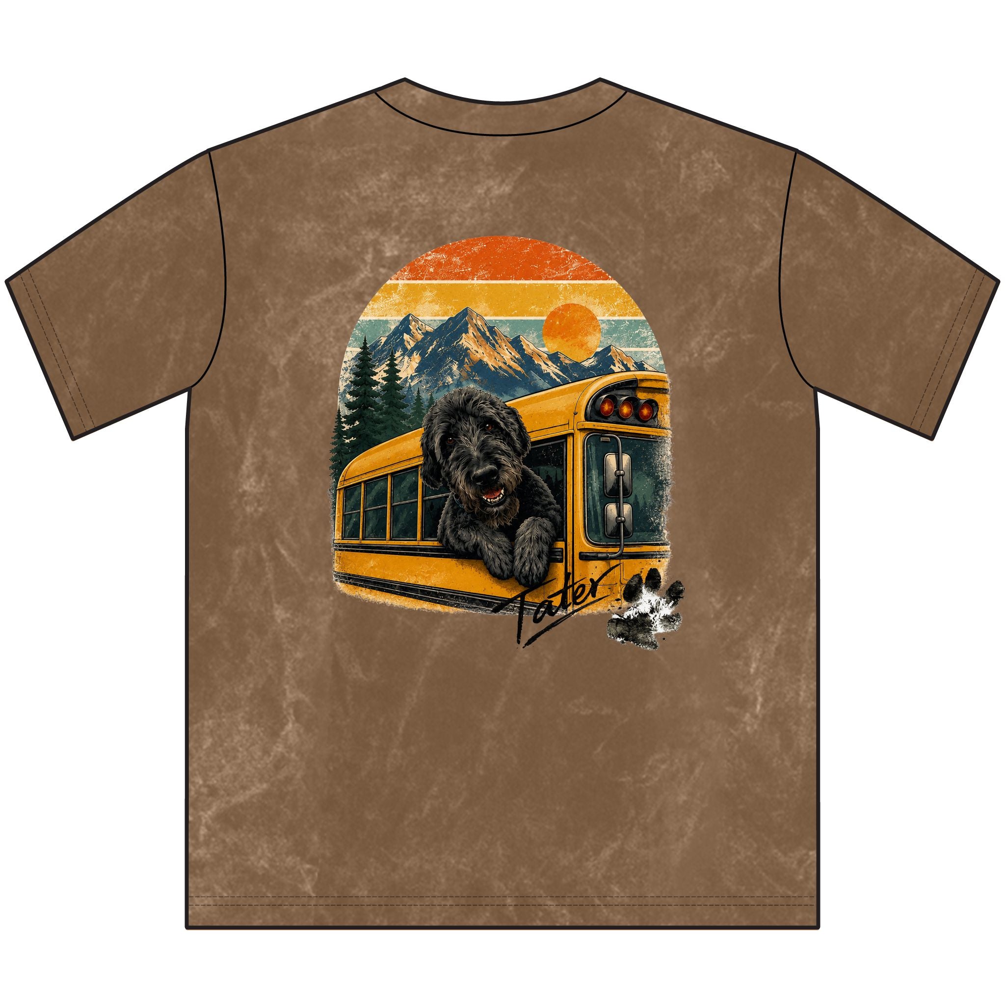Unisex Vintage Crewneck Tee — Retro School Bus - "Doods Ride Buses Too"