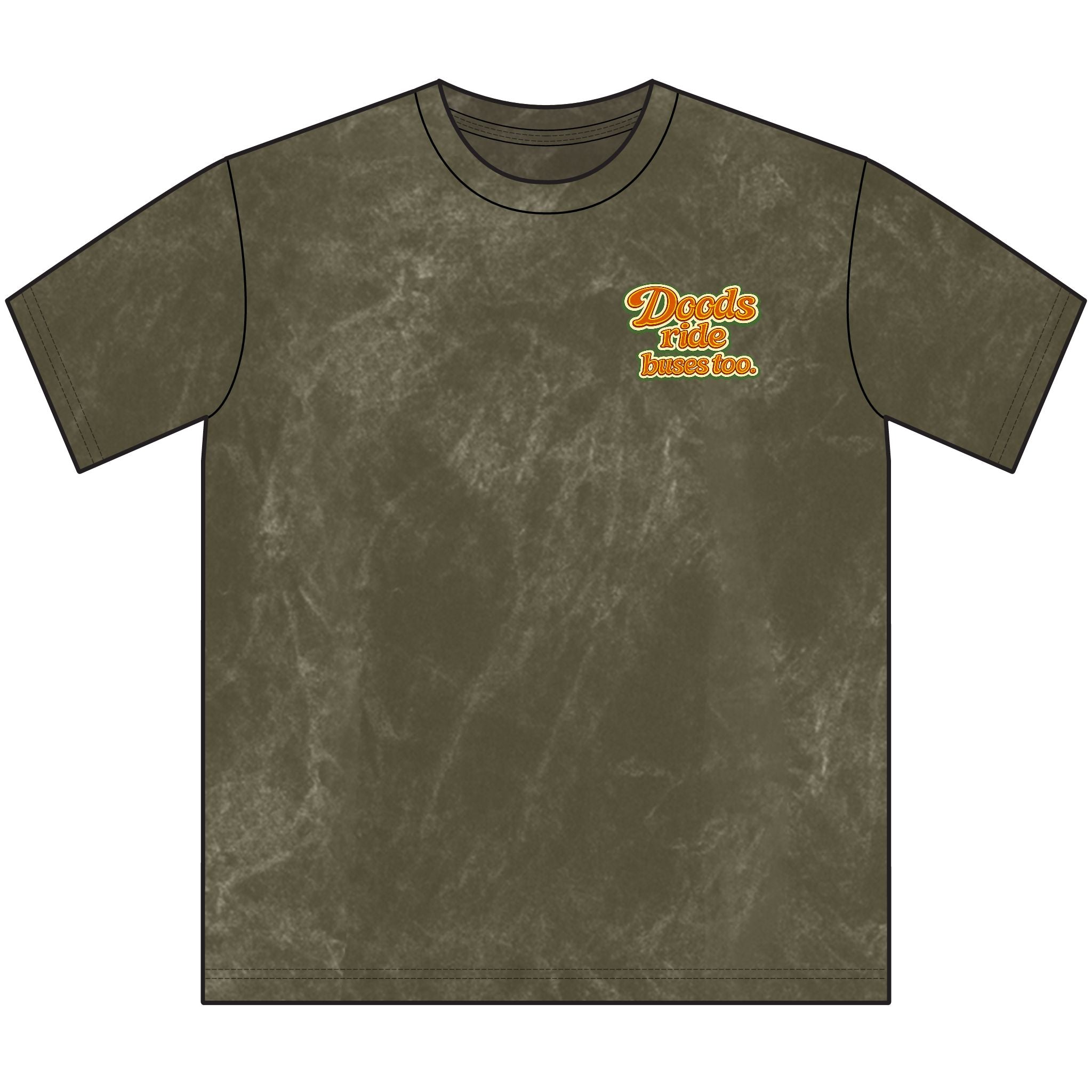 Unisex Vintage Crewneck Tee — Retro School Bus - "Doods Ride Buses Too"
