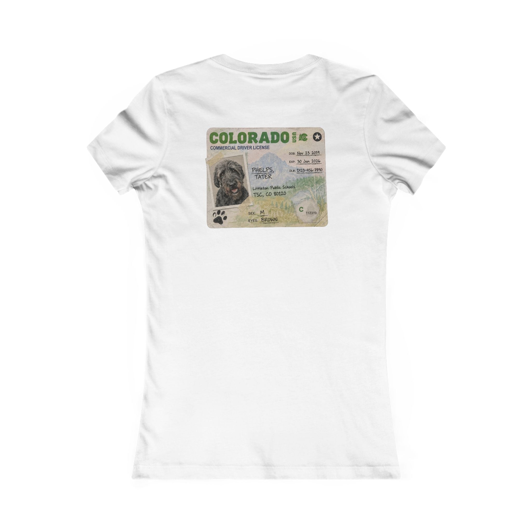 Colorado License Plate Graphic Tee — 'Doods Drive Buses Too' Women's Shirt