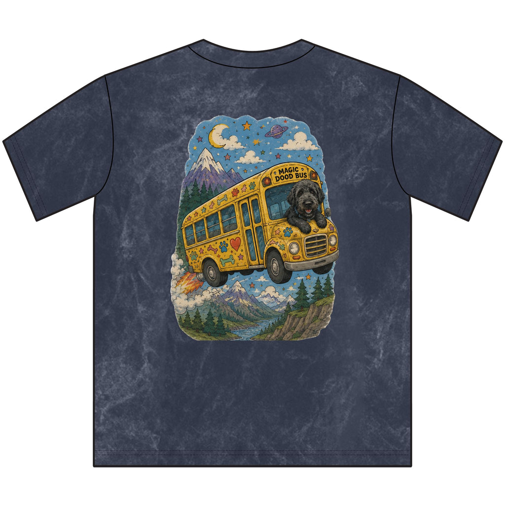 Vintage Magic Dood Bus Tee — Retro Yellow Bus Adventure Graphic Shirt